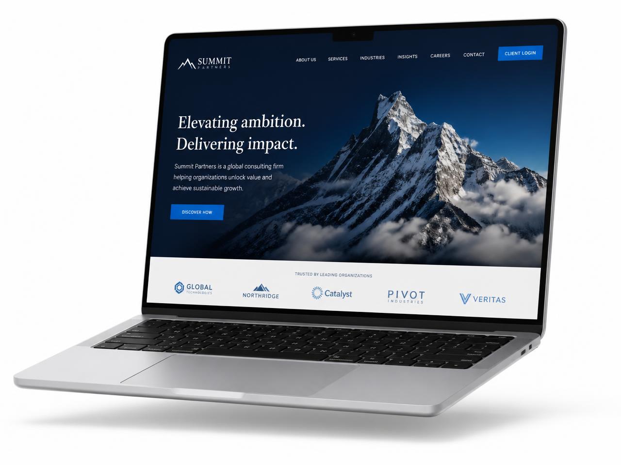 Laptop met een door Vimeno ontworpen website
